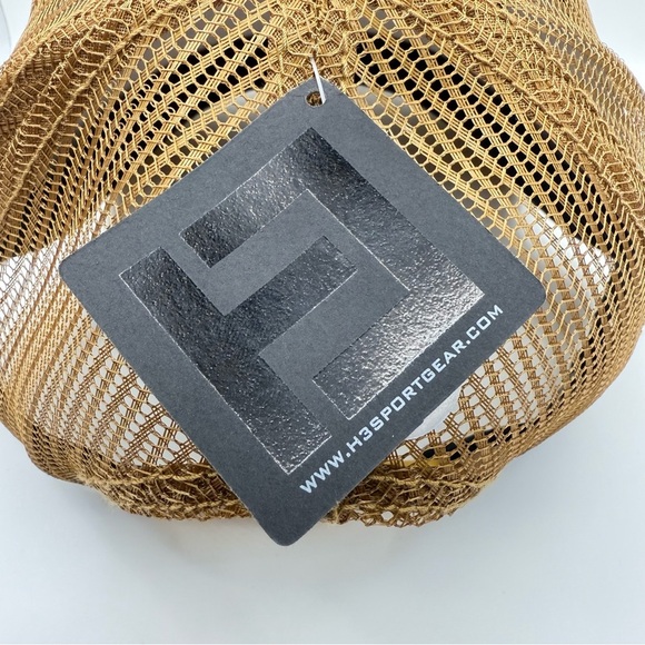 H3SportGear Classic Mustard Gold American Flag Trucker Cap Adjustable - Picture 5 of 9